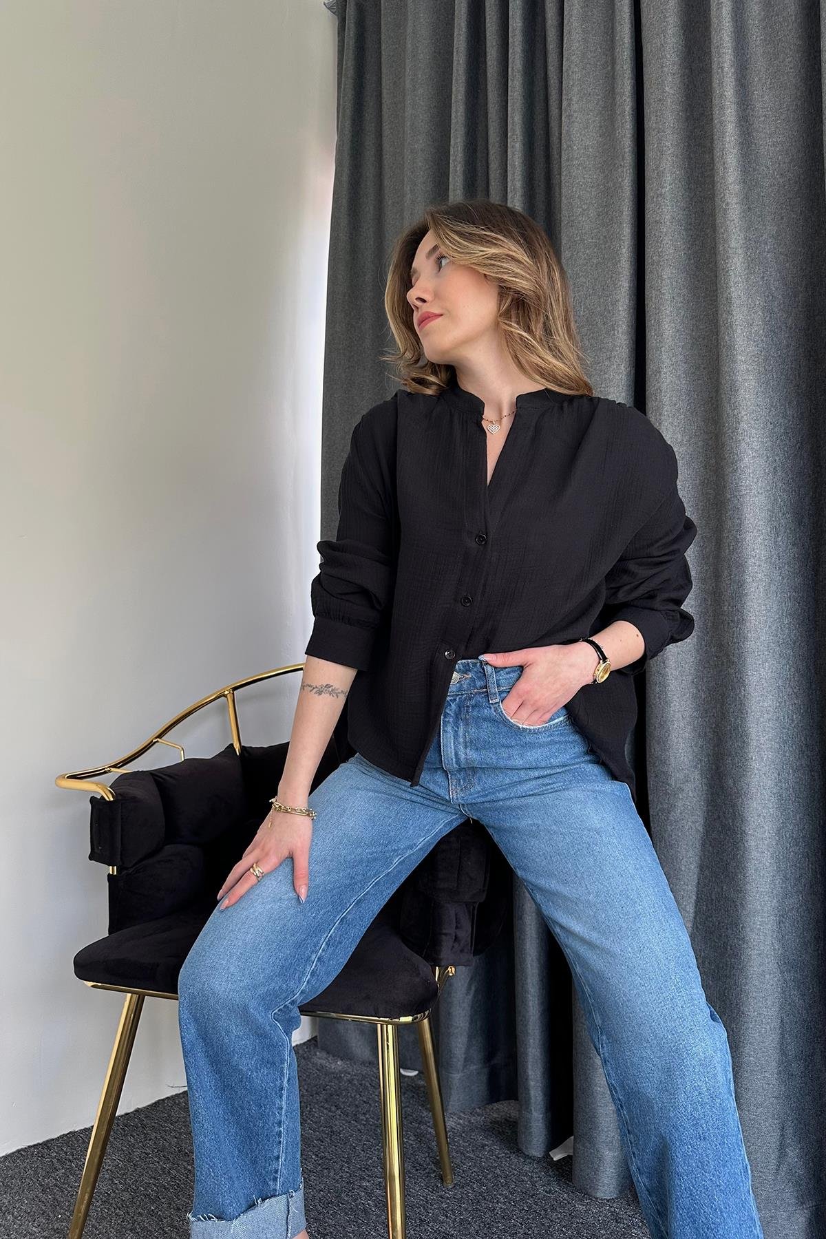 LEINENHEMD MIT RICHTERKRAGEN