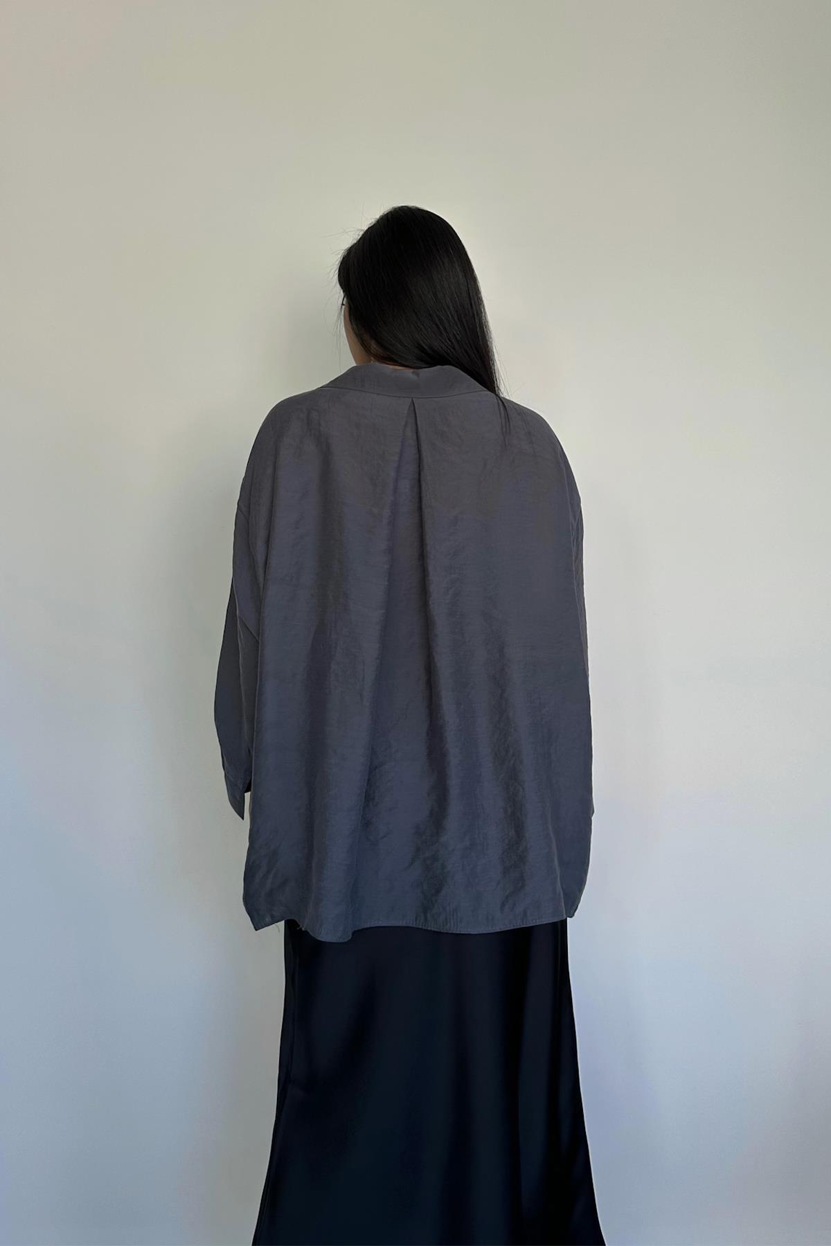 РУБАШКА ОВЕРСАЙЗ С НИЗКИМИ ПЛЕЧАМИ