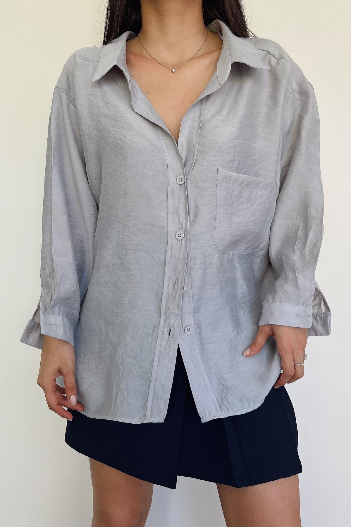 РУБАШКА ОВЕРСАЙЗ С НИЗКИМИ ПЛЕЧАМИ