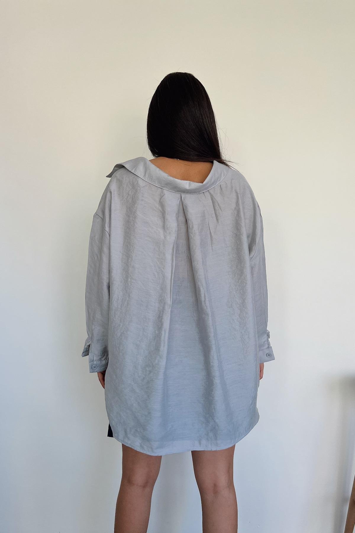 РУБАШКА ОВЕРСАЙЗ С НИЗКИМИ ПЛЕЧАМИ