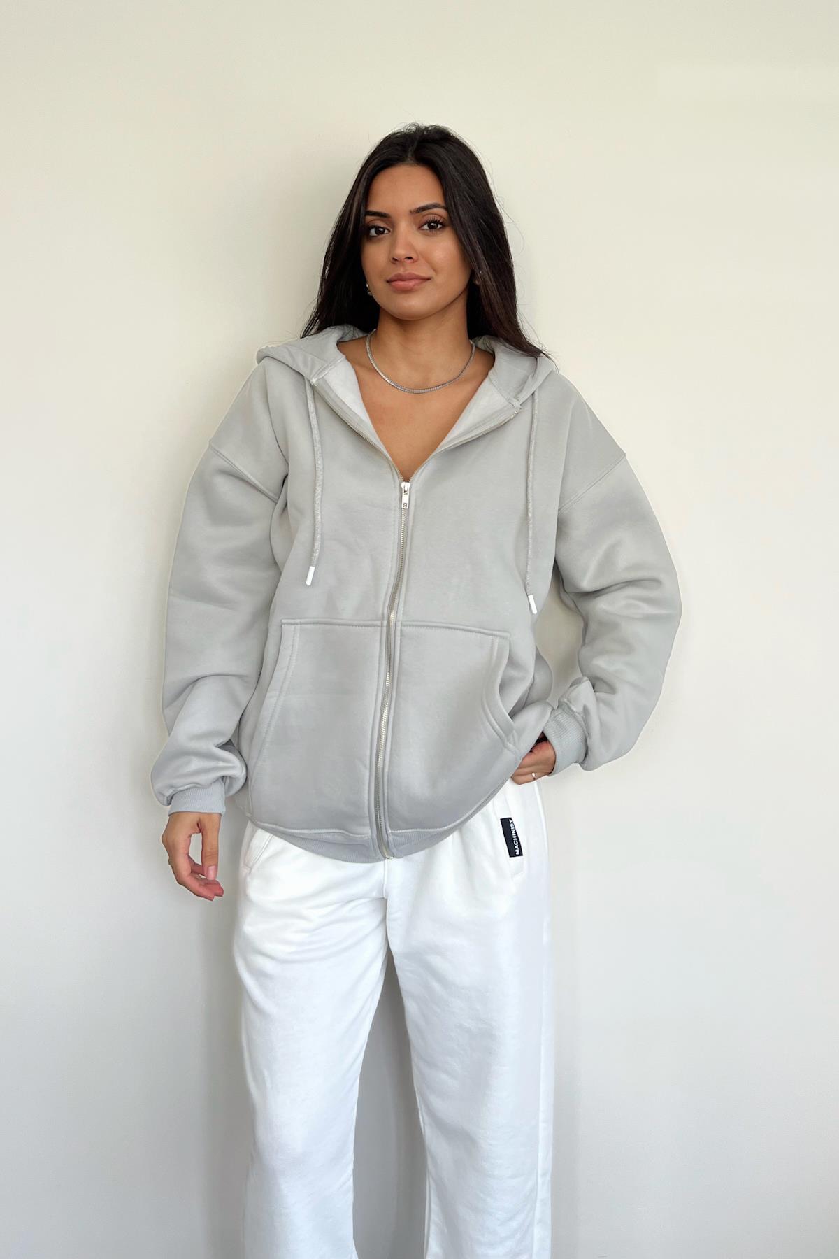 KAPUZEN-CARDIGAN MIT 3-FADEN-REISSVERSCHLUSS