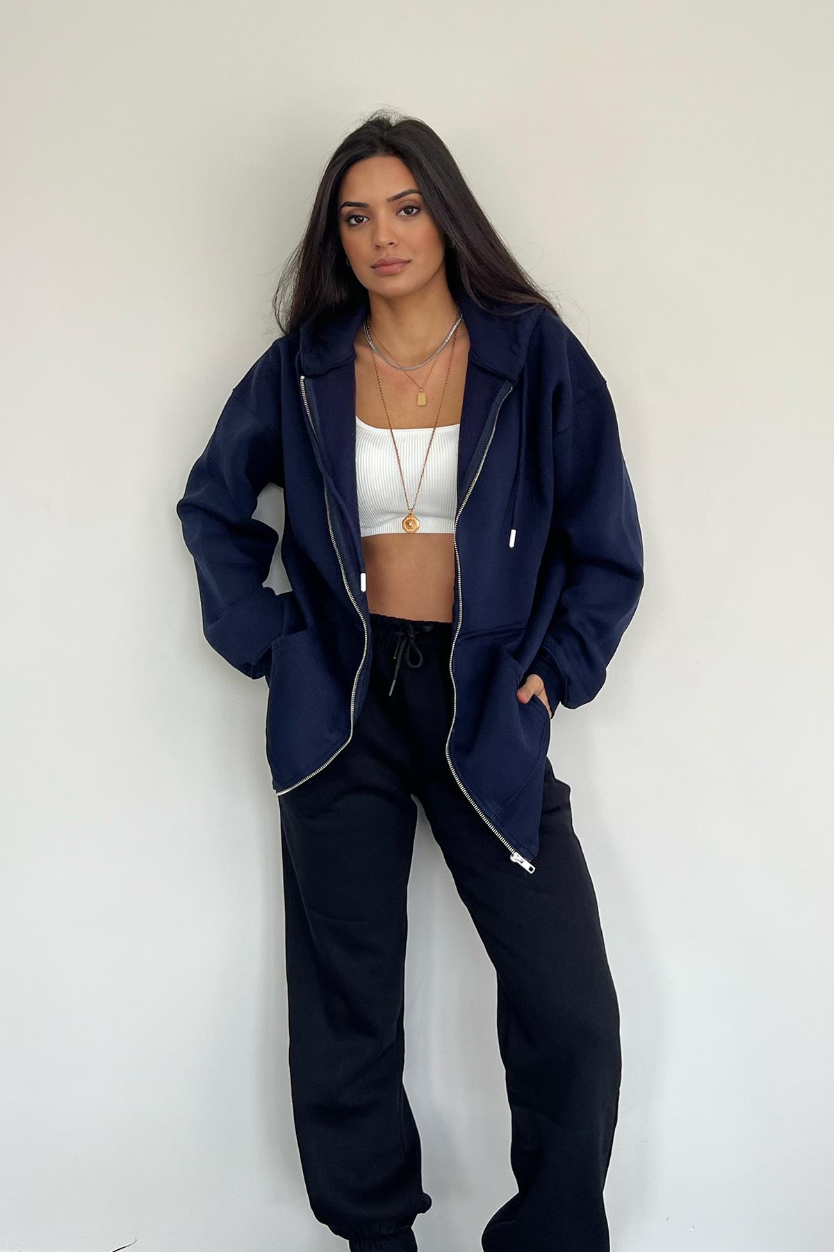 KAPUZEN-CARDIGAN MIT 3-FADEN-REISSVERSCHLUSS