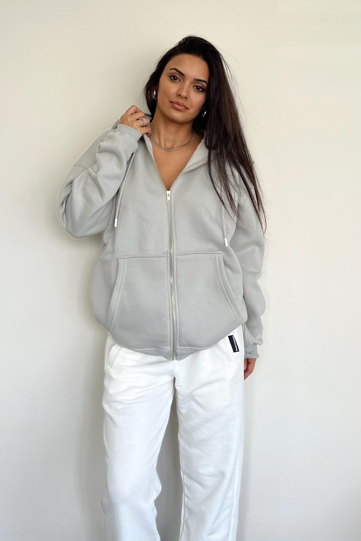 KAPUZEN-CARDIGAN MIT 3-FADEN-REISSVERSCHLUSS