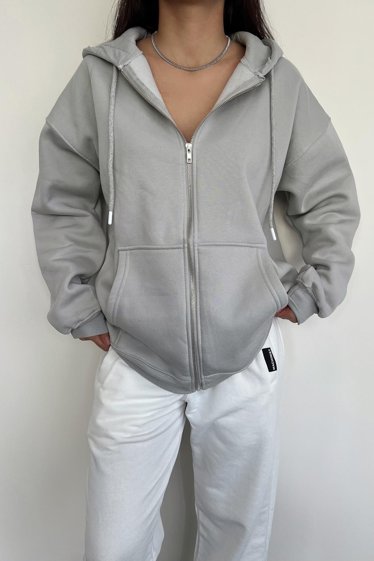 KAPUZEN-CARDIGAN MIT 3-FADEN-REISSVERSCHLUSS