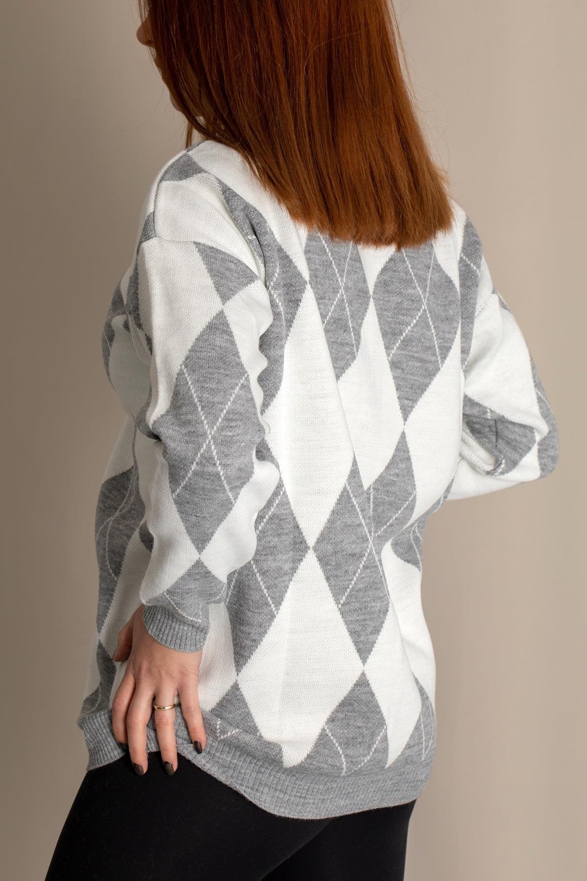 Strickjacke mit Baklava-Muster