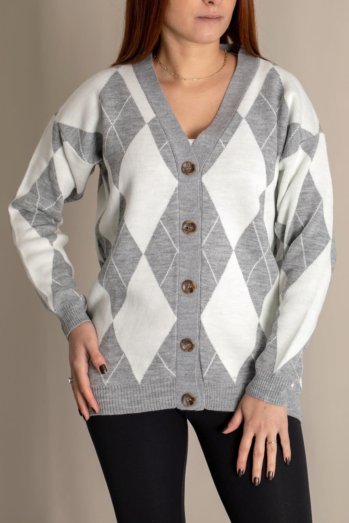 Strickjacke mit Baklava-Muster