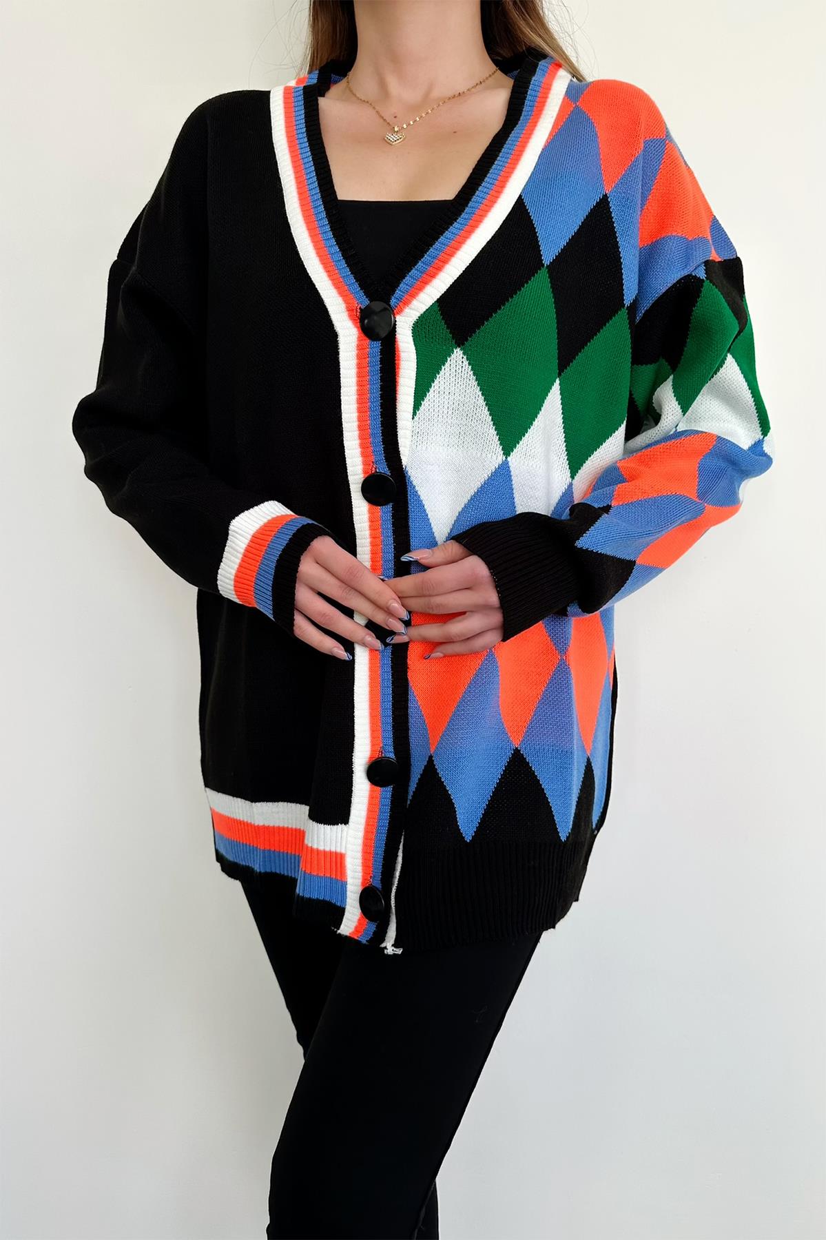 Strickjacke mit Baklava-Muster