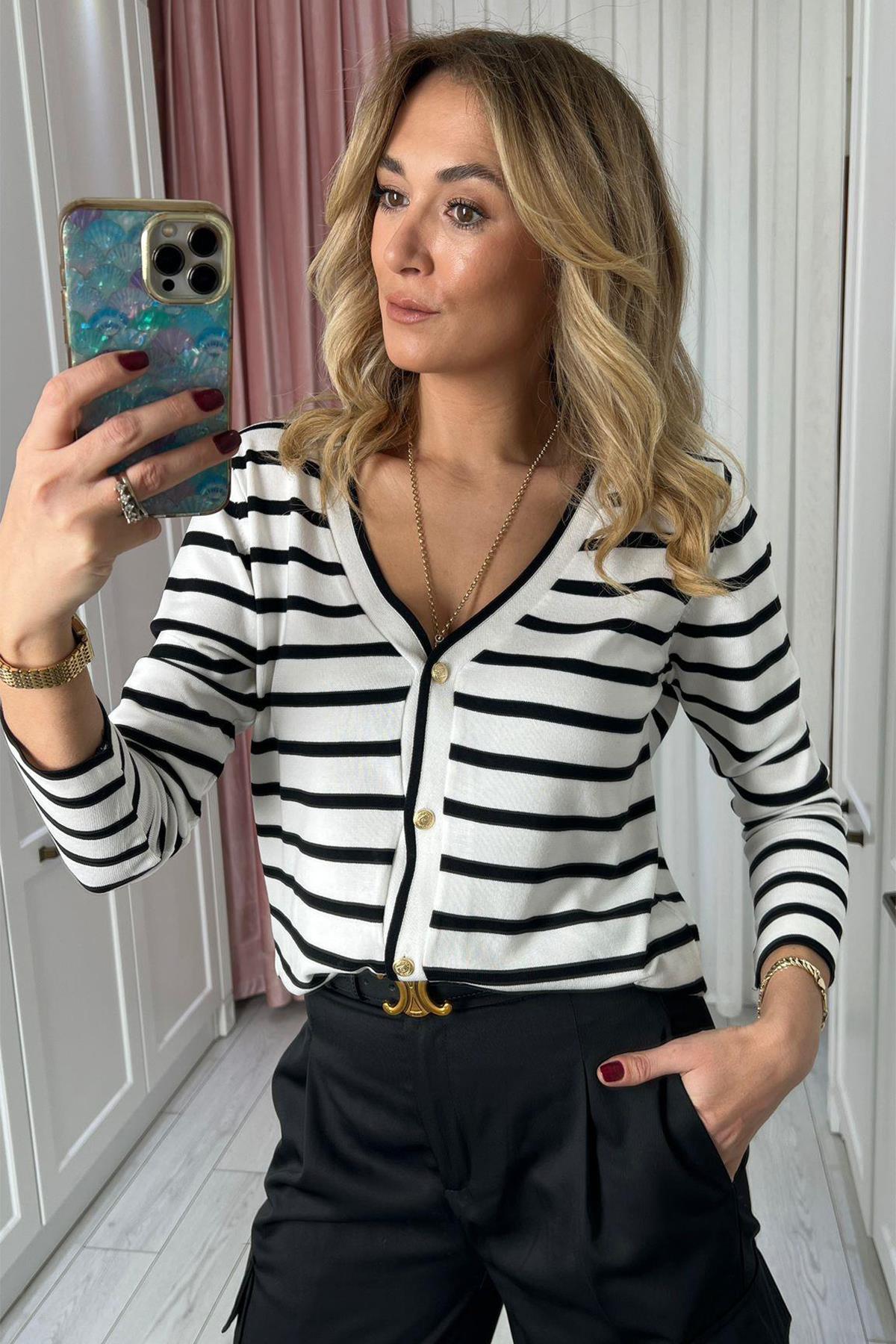 GESTREIFTER CARDIGAN