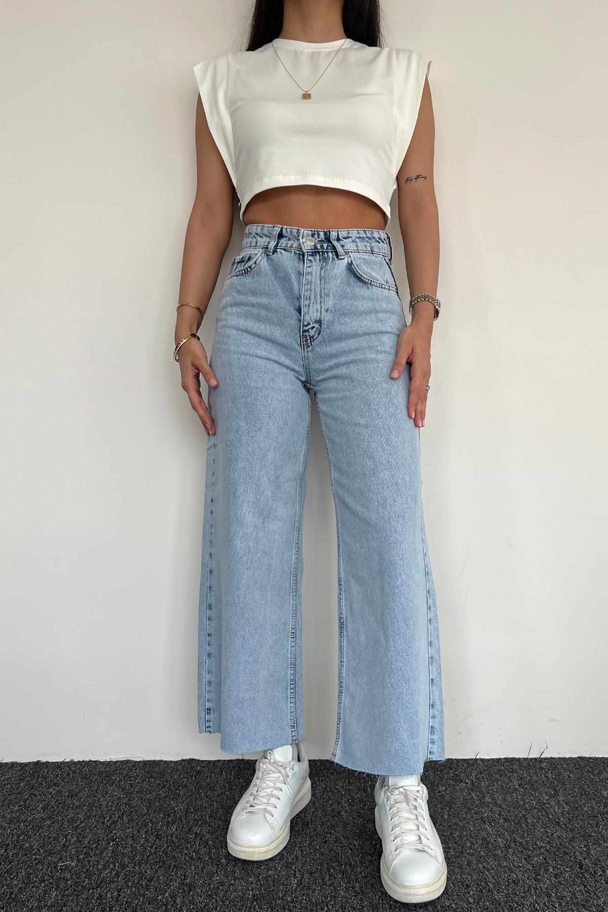 CULOTTE MOM JEAN PANTOLON AÇIK KAR