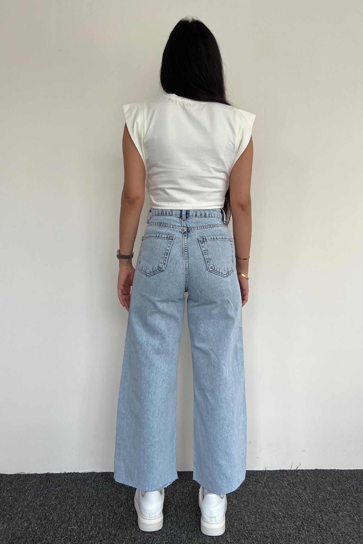 CULOTTE MOM JEAN PANTOLON AÇIK KAR