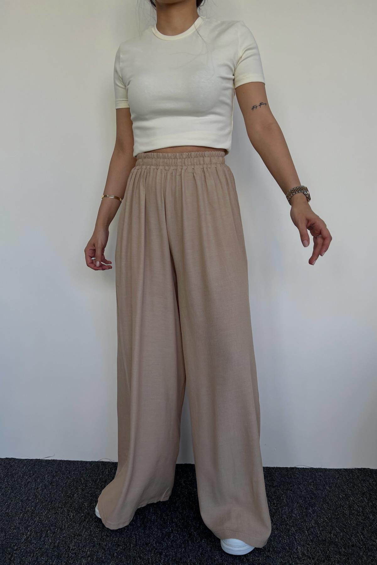 БРЮКИ ПАЛАЦЦО с эластичной резинкой на талии