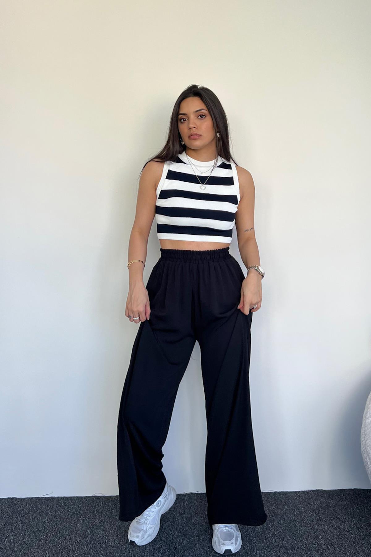 БРЮКИ ПАЛАЦЦО с эластичной резинкой на талии