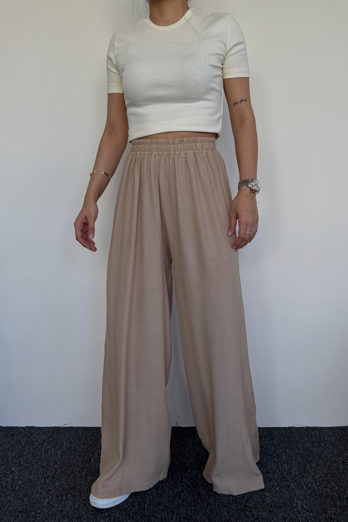 БРЮКИ ПАЛАЦЦО с эластичной резинкой на талии