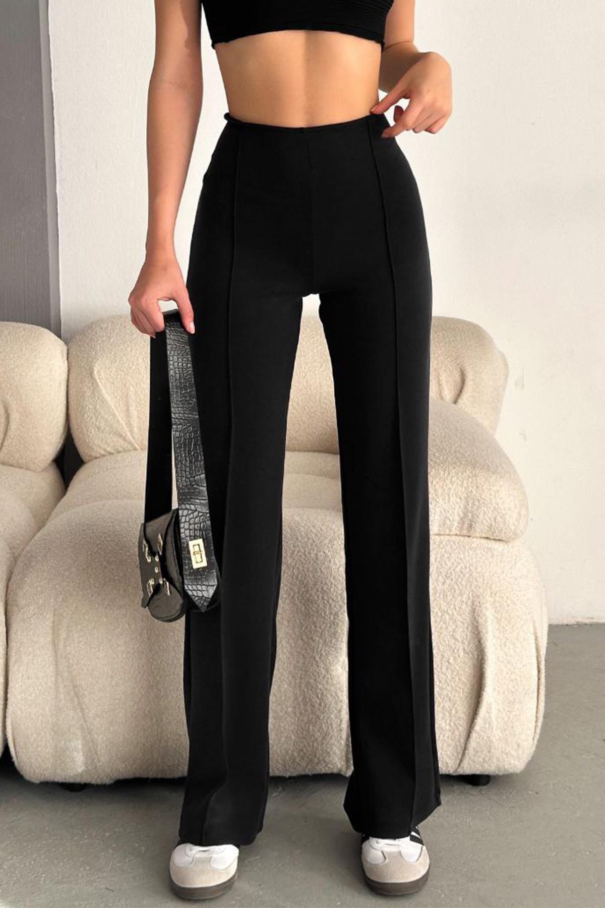 BOL PAÇA ESNEK MODAL PANTOLON SİYAH