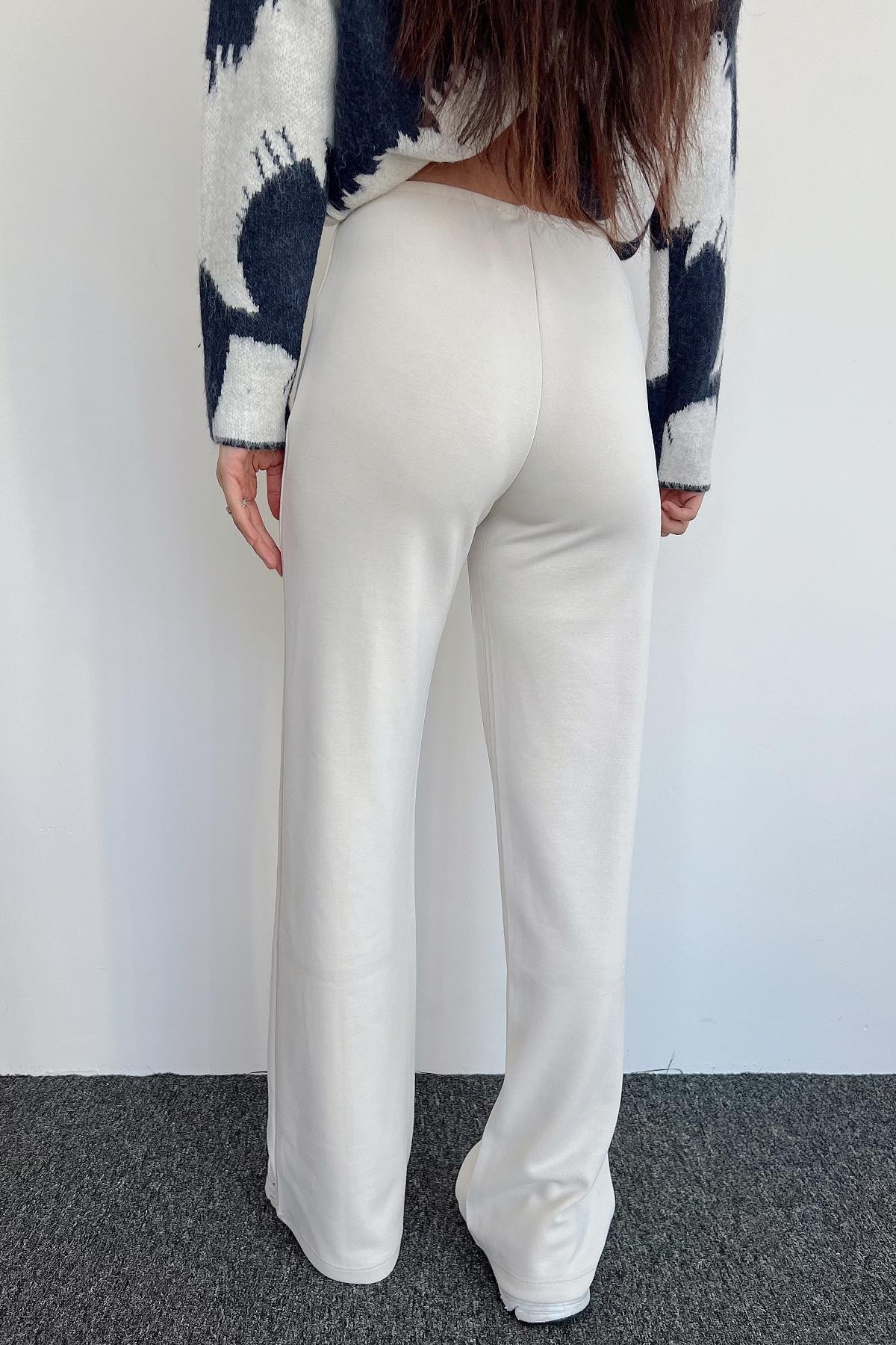 BOL PAÇA ESNEK MODAL PANTOLON TAŞ