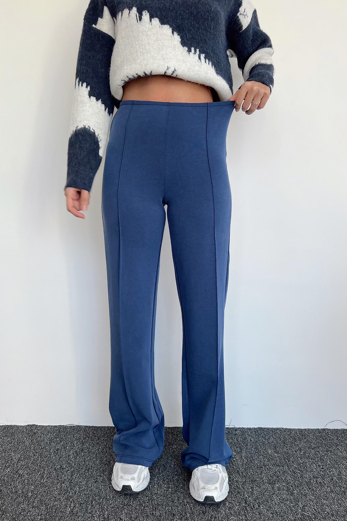 BOL PAÇA ESNEK MODAL PANTOLON LACİVERT