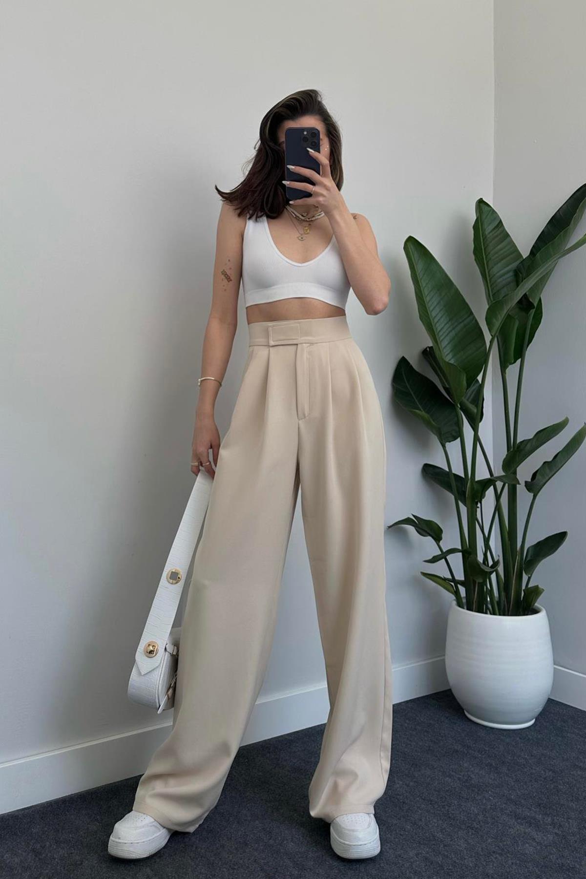 CIRT KAPAMALI PALAZZO PANTOLON