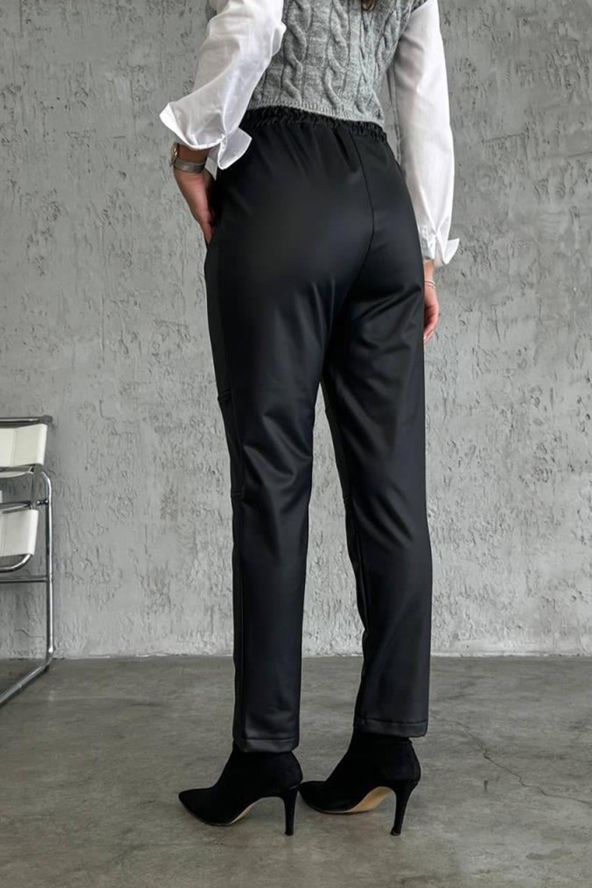 БРЮКИ ПРЯМОГО ИЗ МЯГКОЙ КОЖИ С СТРОЧКАМИ