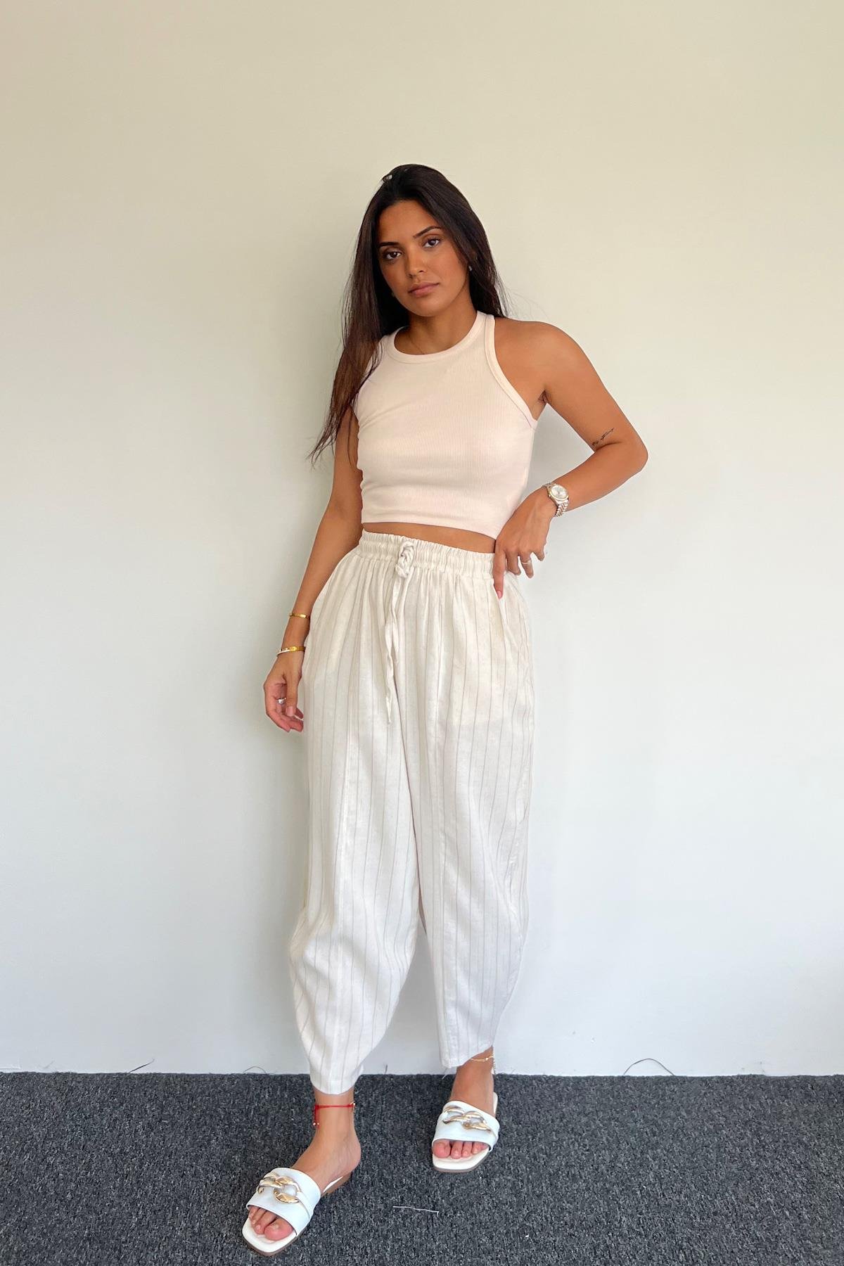 SHALWAR-HOSE AUS LEINEN