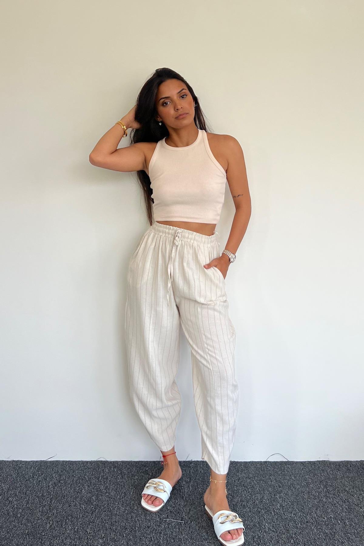 SHALWAR-HOSE AUS LEINEN