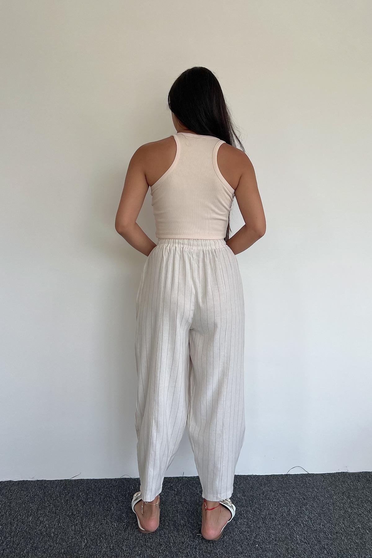 SHALWAR-HOSE AUS LEINEN