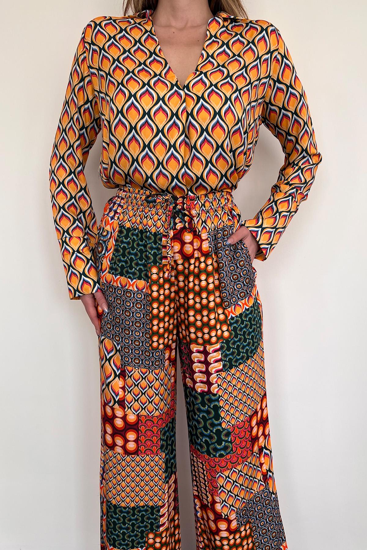 23005 PİJAMA TK. U. K. RENKLİ GEOMETRİK