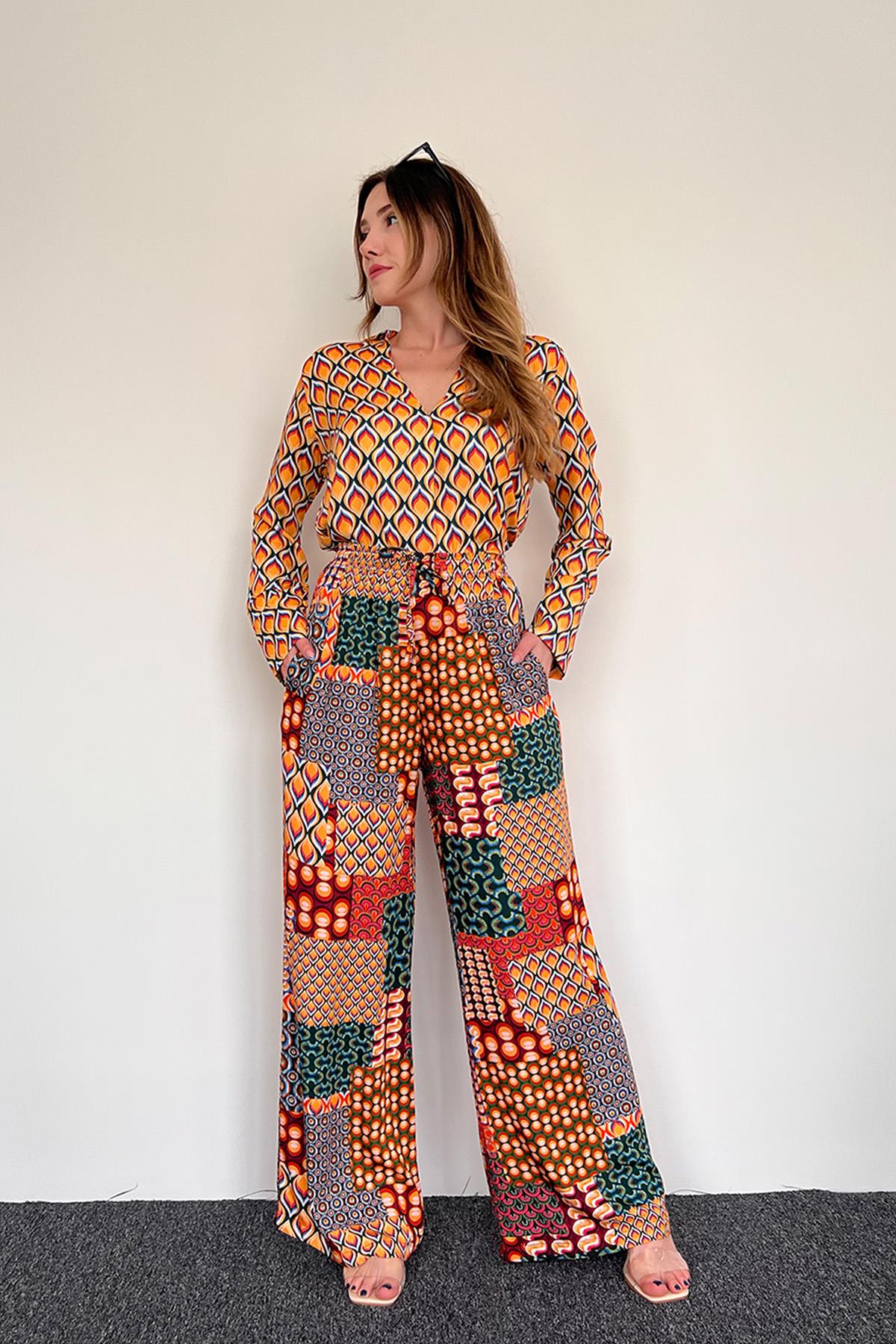 23005 PİJAMA TK. U. K. RENKLİ GEOMETRİK