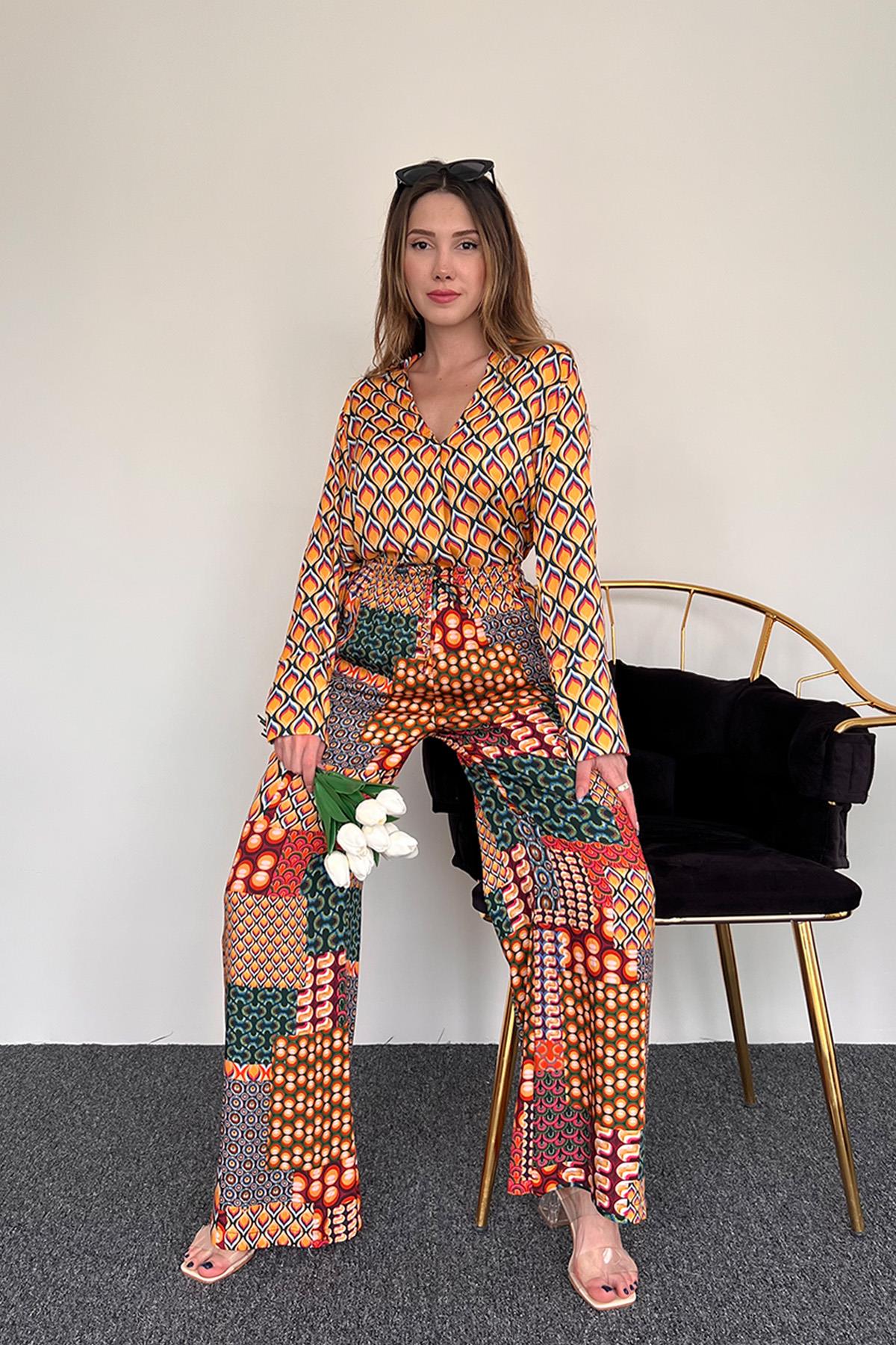 23005 PİJAMA TK. U. K. RENKLİ GEOMETRİK