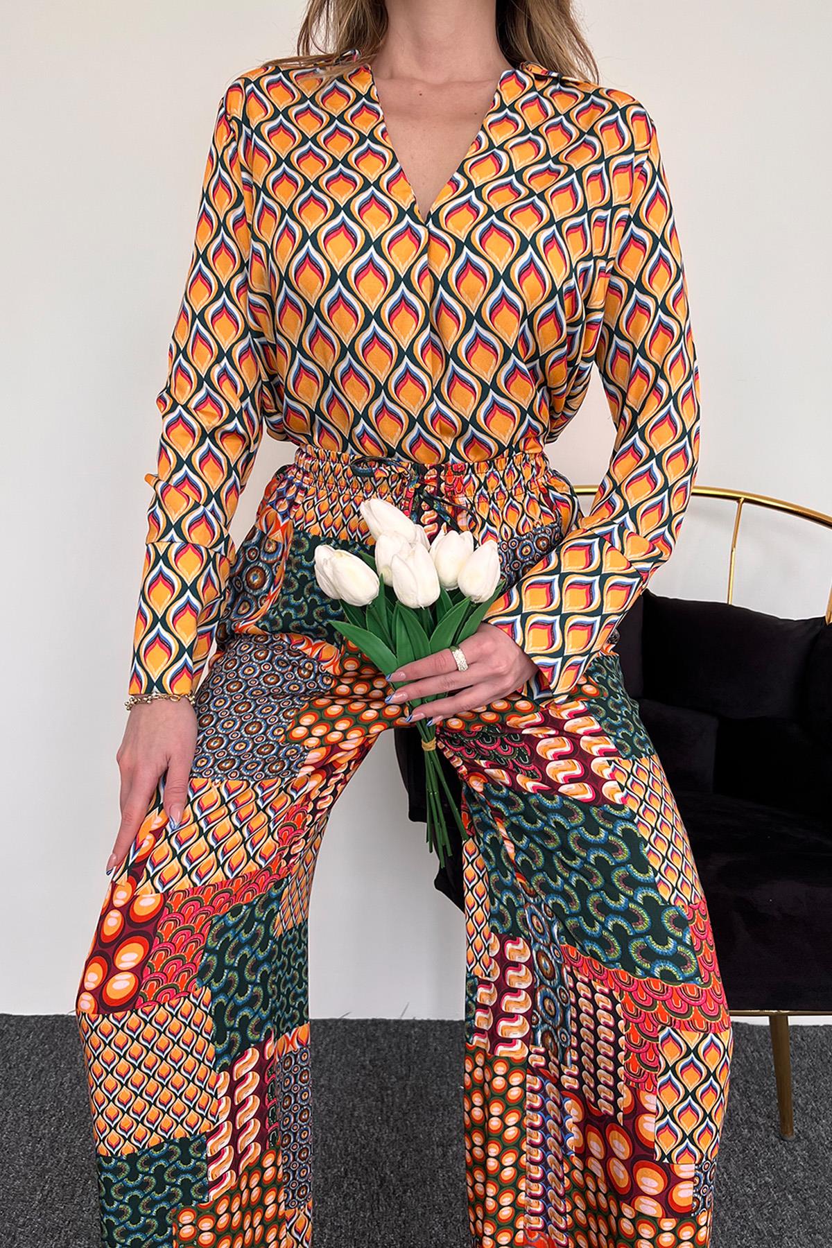 23005 PİJAMA TK. U. K. RENKLİ GEOMETRİK