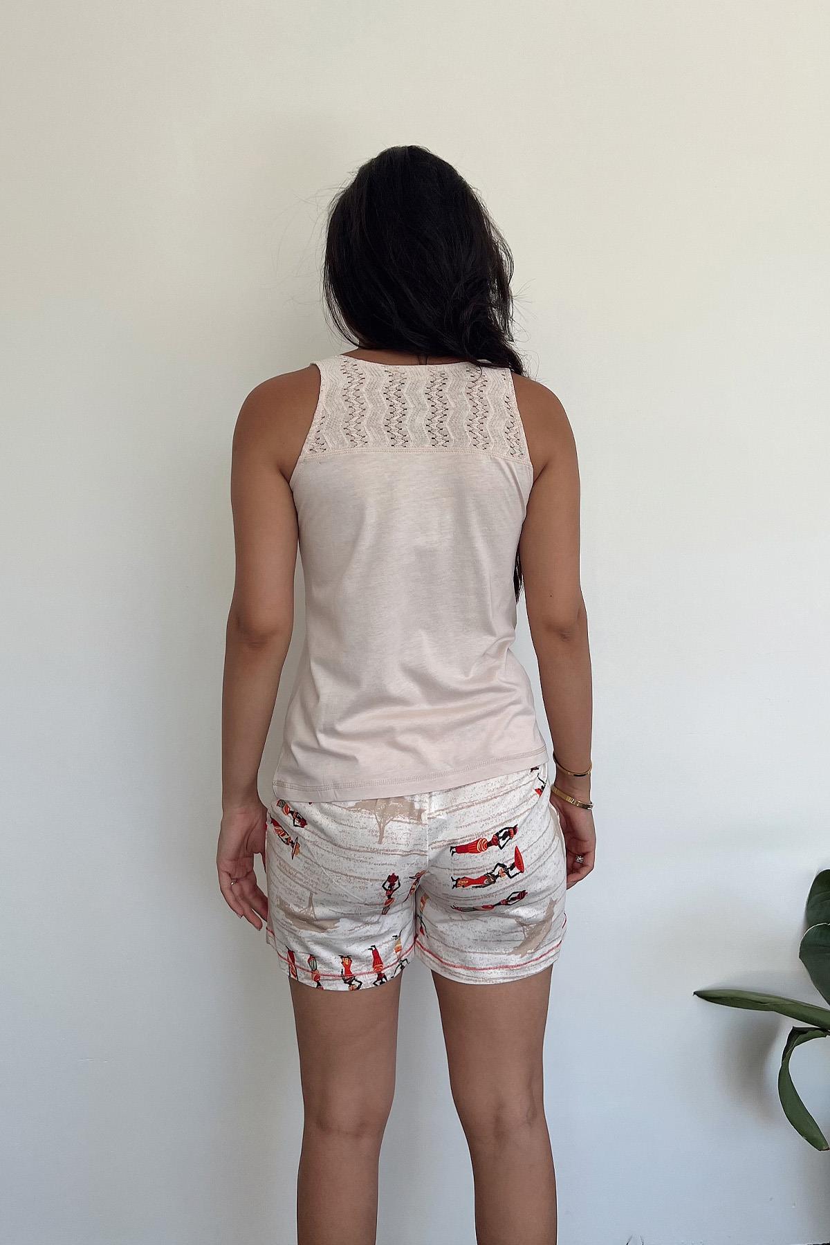 Afrika Etnik Desenli ve Baskılı Dantelli 