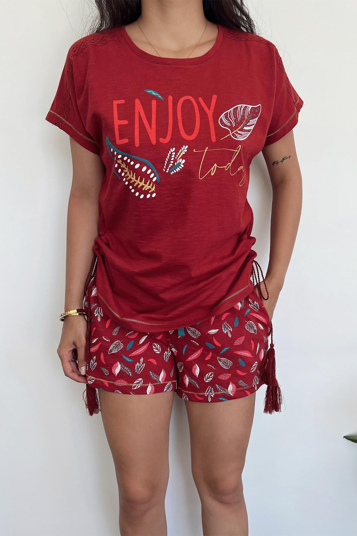 Yaprak Desenli ve Baskılı 