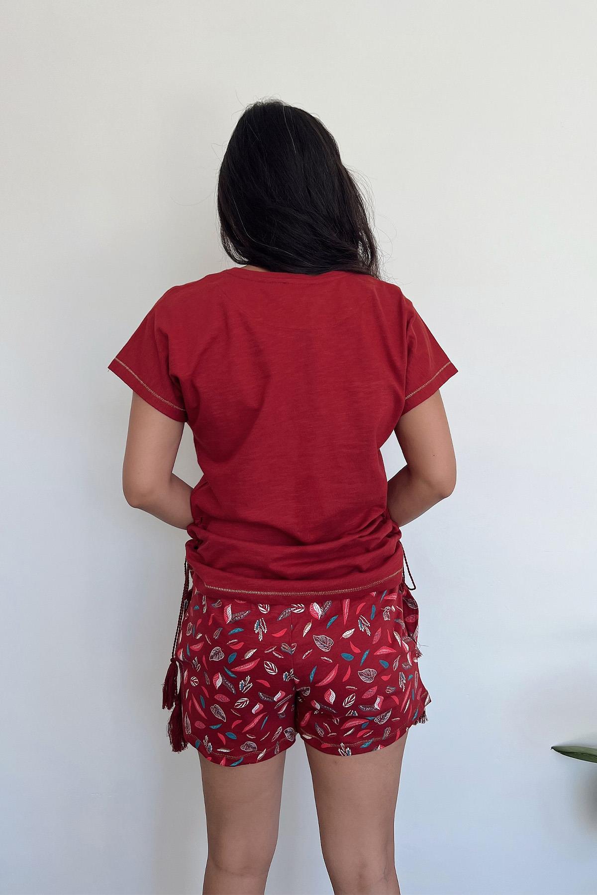 Yaprak Desenli ve Baskılı 