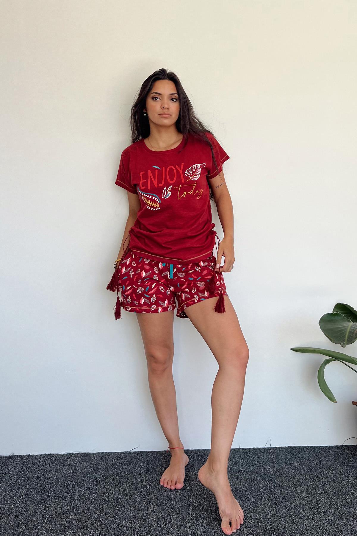 Yaprak Desenli ve Baskılı 