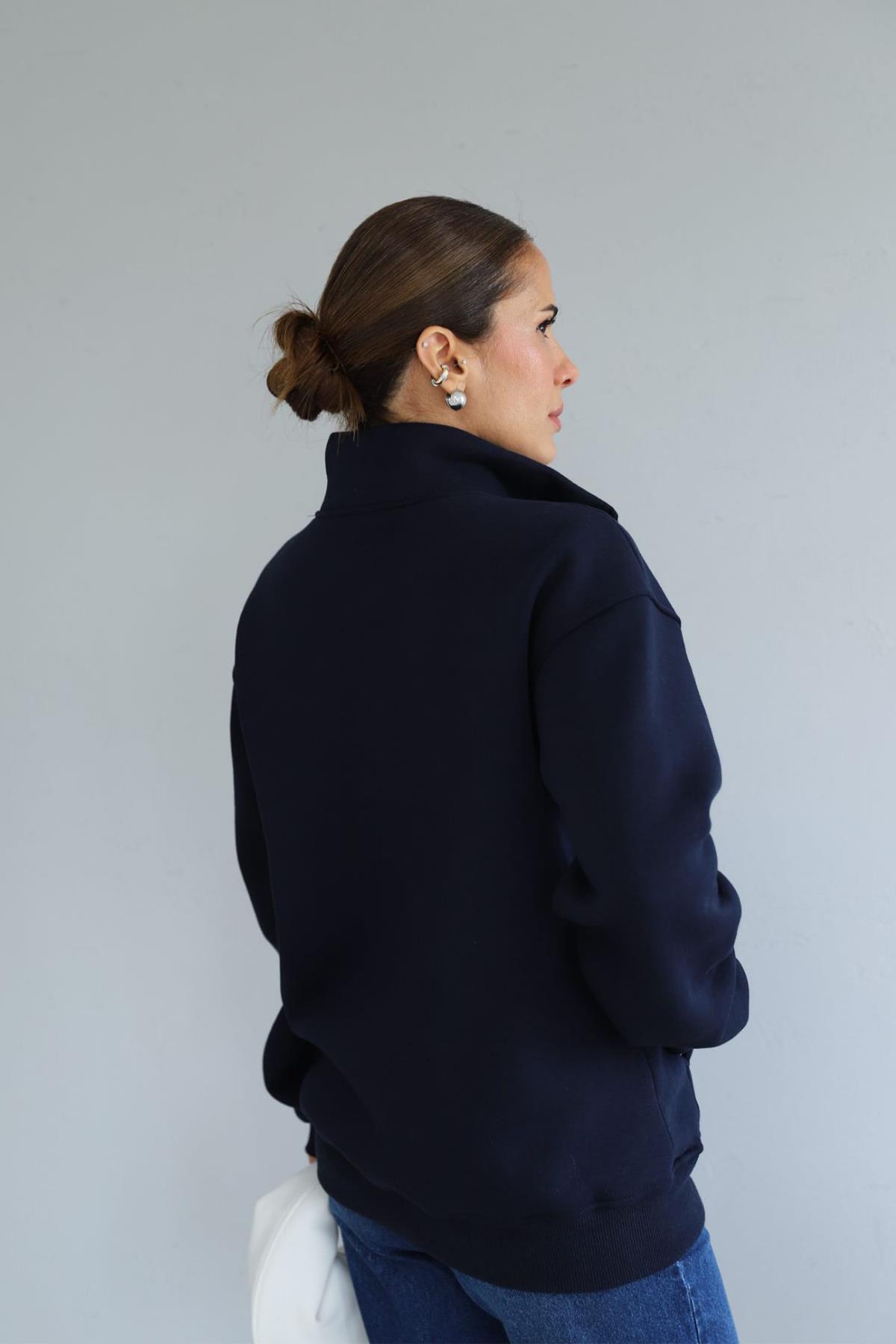 ALWAYS CHAMPION YAKASI FERMUARLI SWEATSHIRT SİYAH