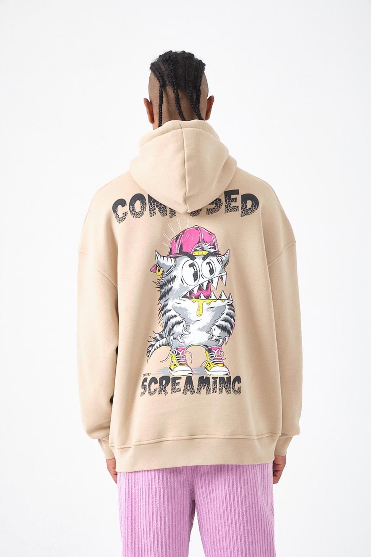 CONFUSED OLD SCHOOL SWEATSHIRT BEJ
