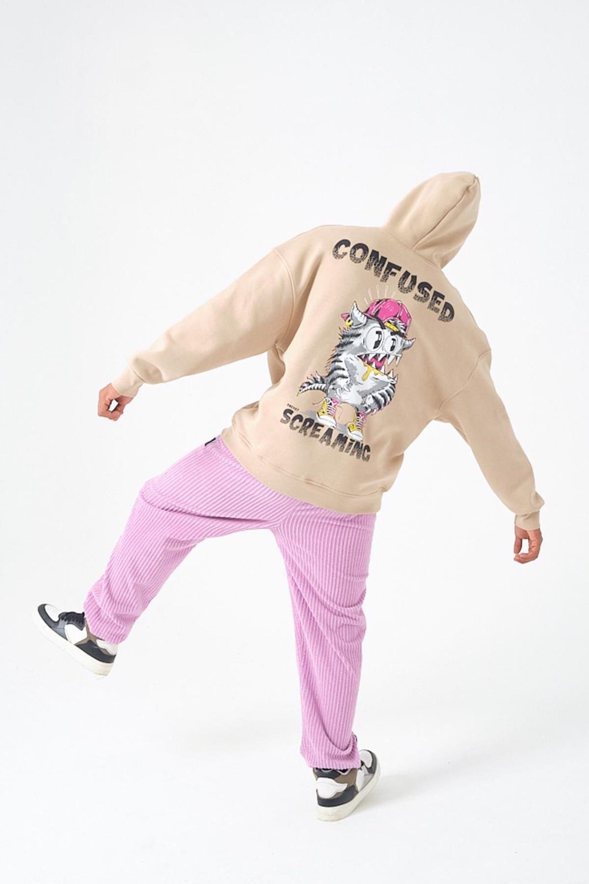 CONFUSED OLD SCHOOL SWEATSHIRT BEJ