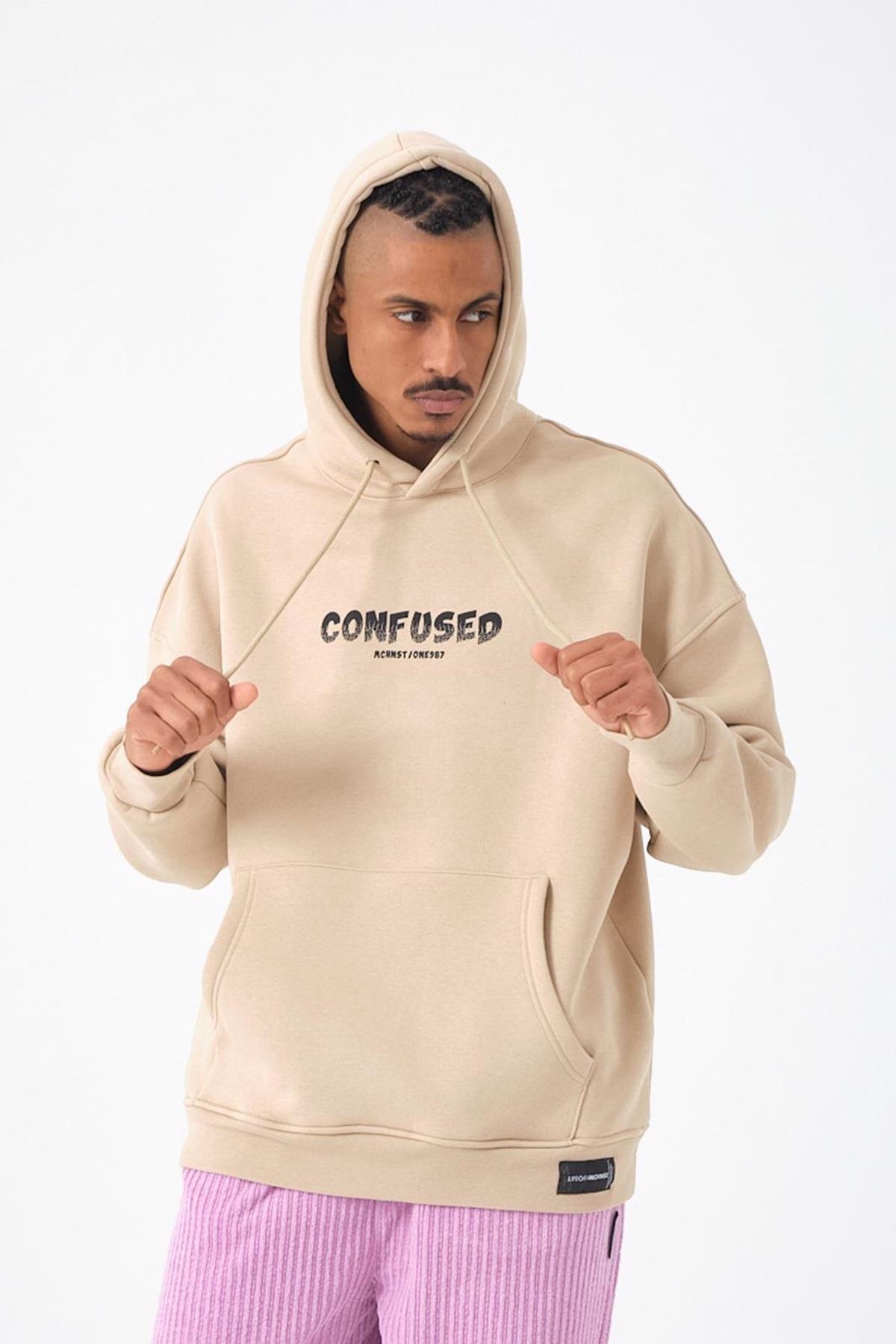 CONFUSED OLD SCHOOL SWEATSHIRT BEJ