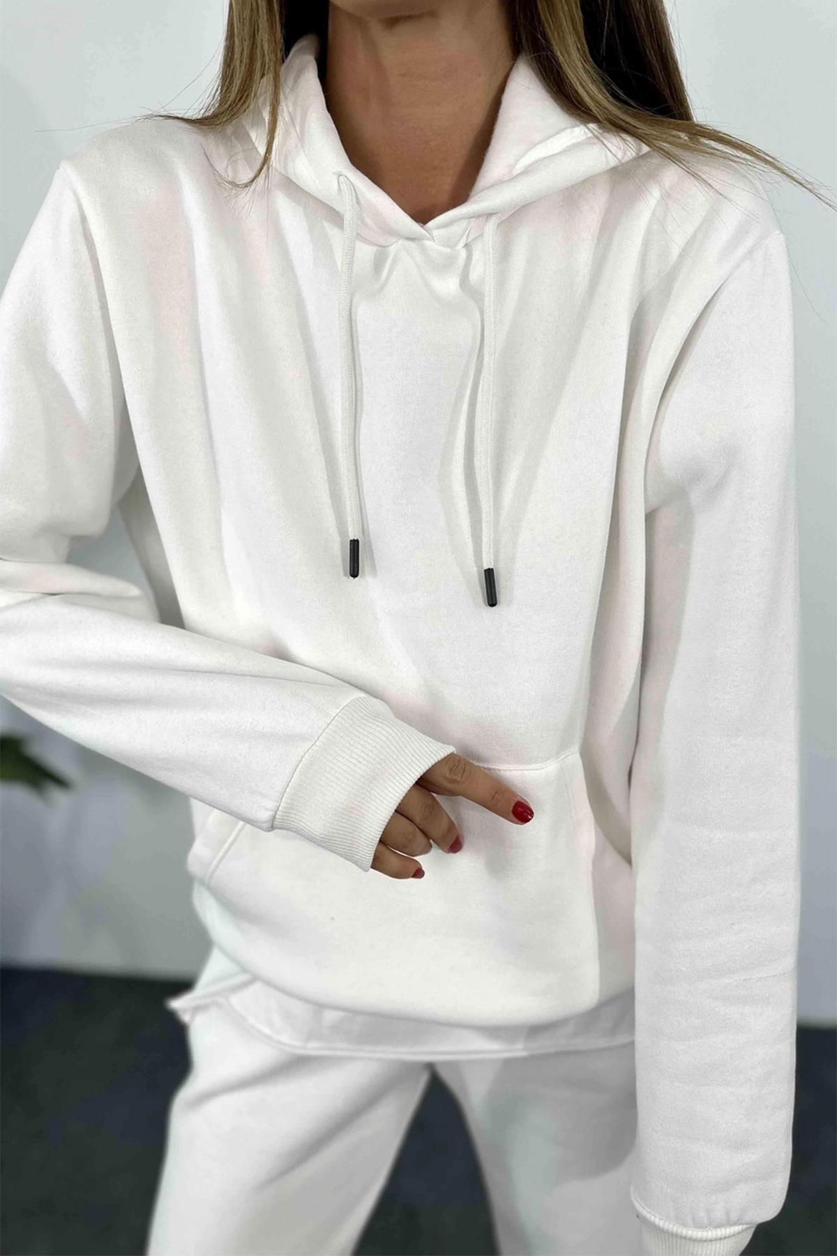 KANGAROO POCKET HOODED FLEECE SWEATSHIRT