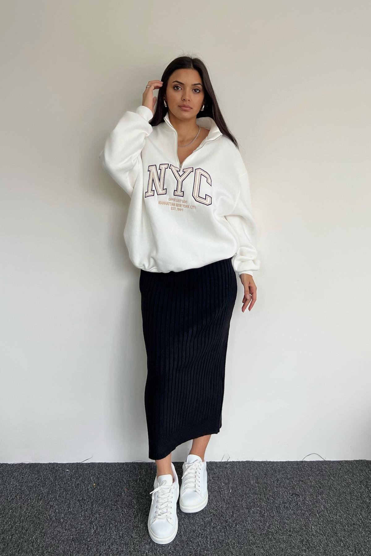 СВИТШОТ NYC NAKIŞLI YUMOŞ