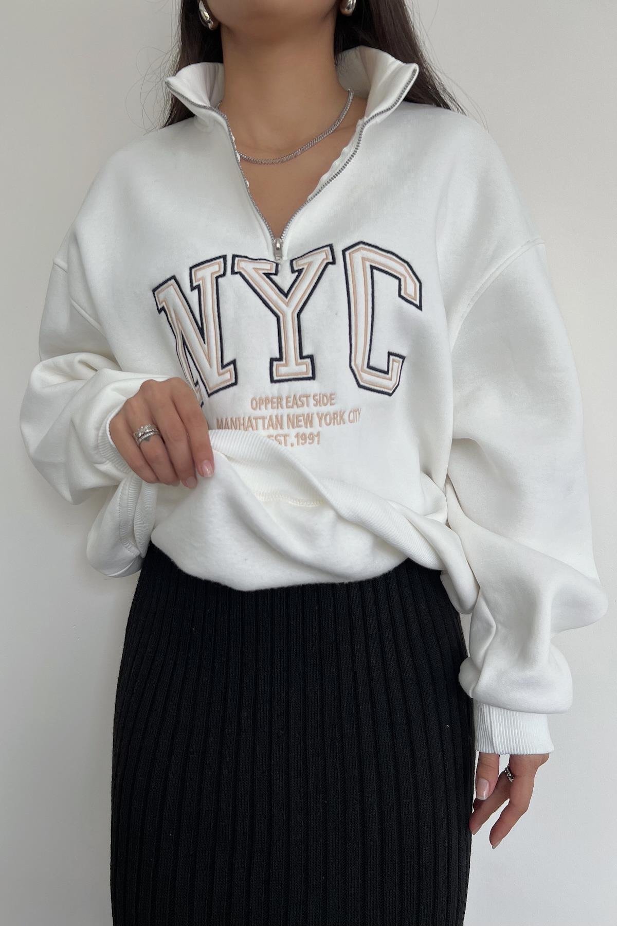 СВИТШОТ NYC NAKIŞLI YUMOŞ