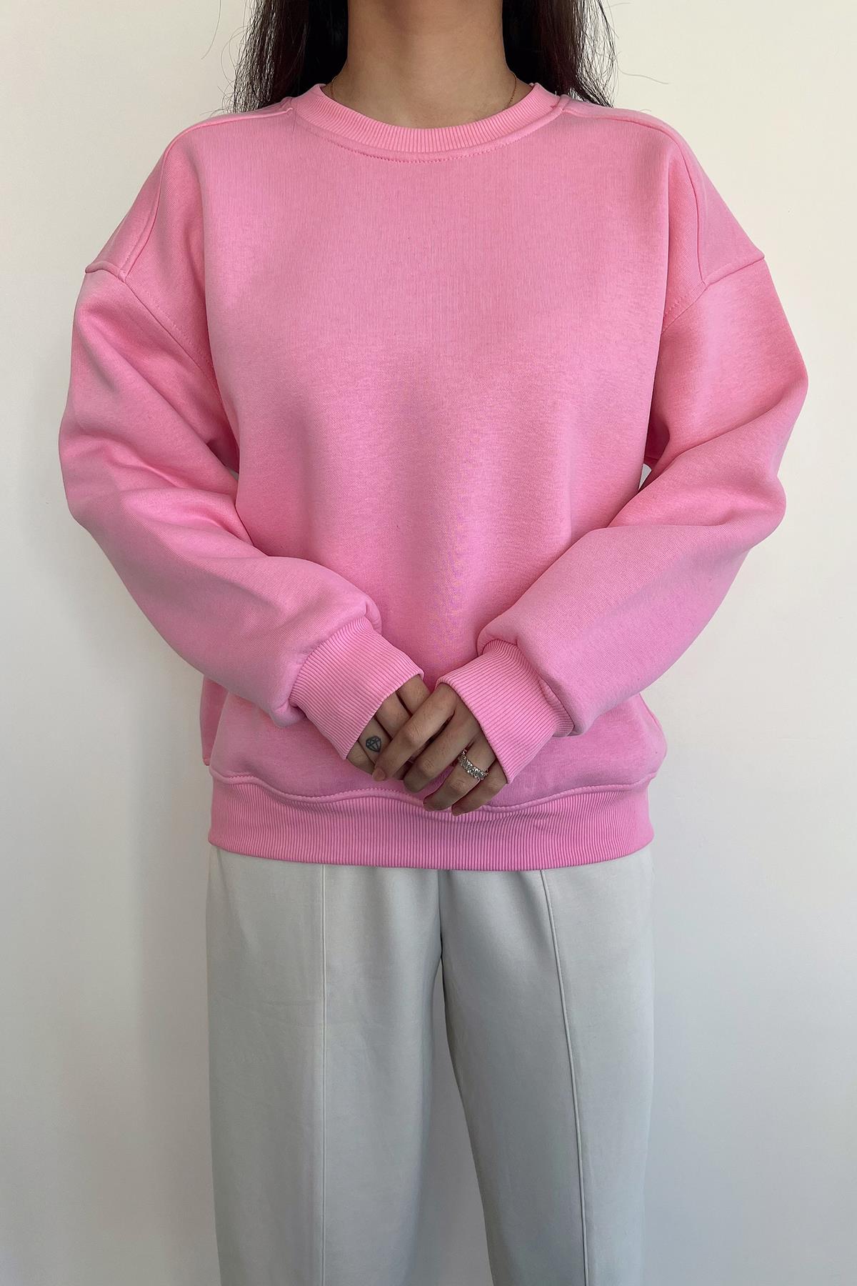 OMZU ROBALI SWEATSHIRT AÇIK PEMBE