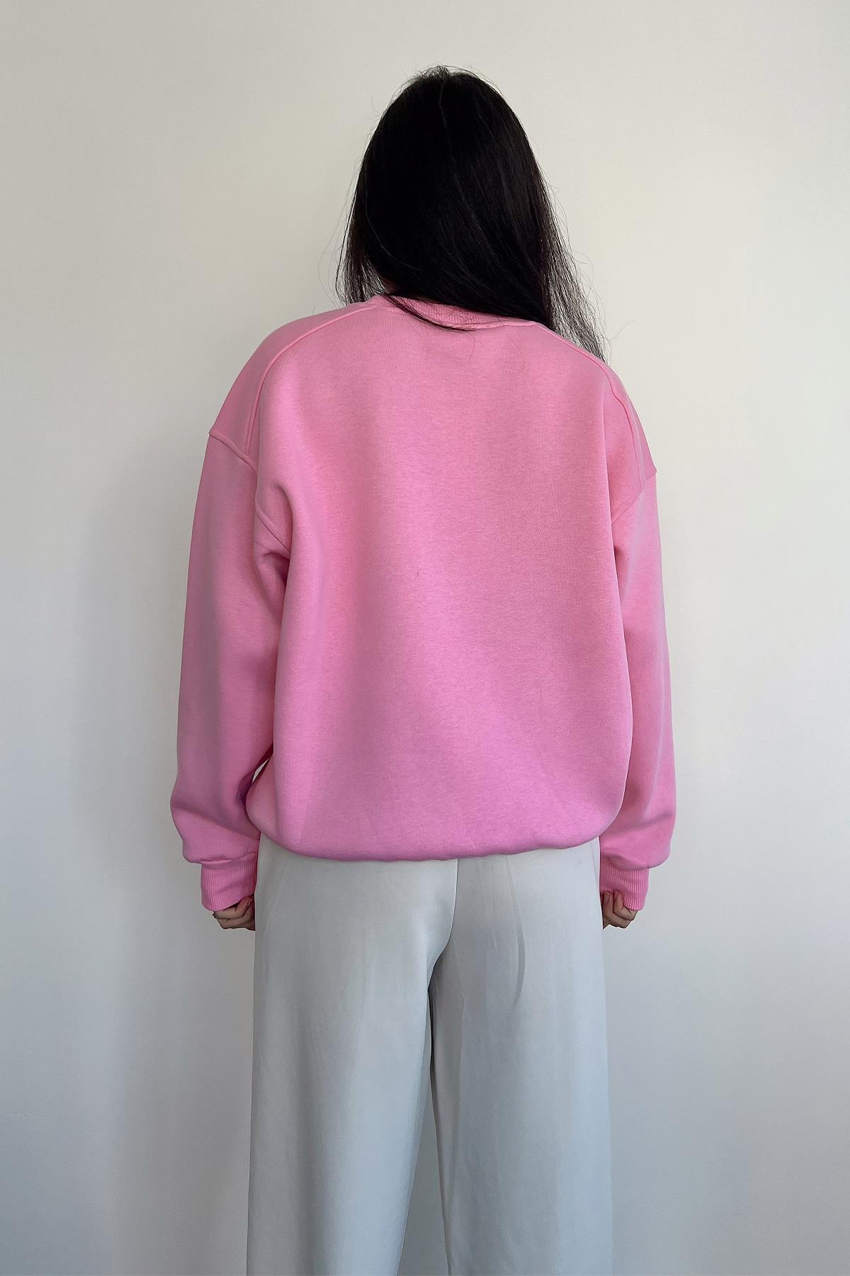 OMZU ROBALI SWEATSHIRT AÇIK PEMBE