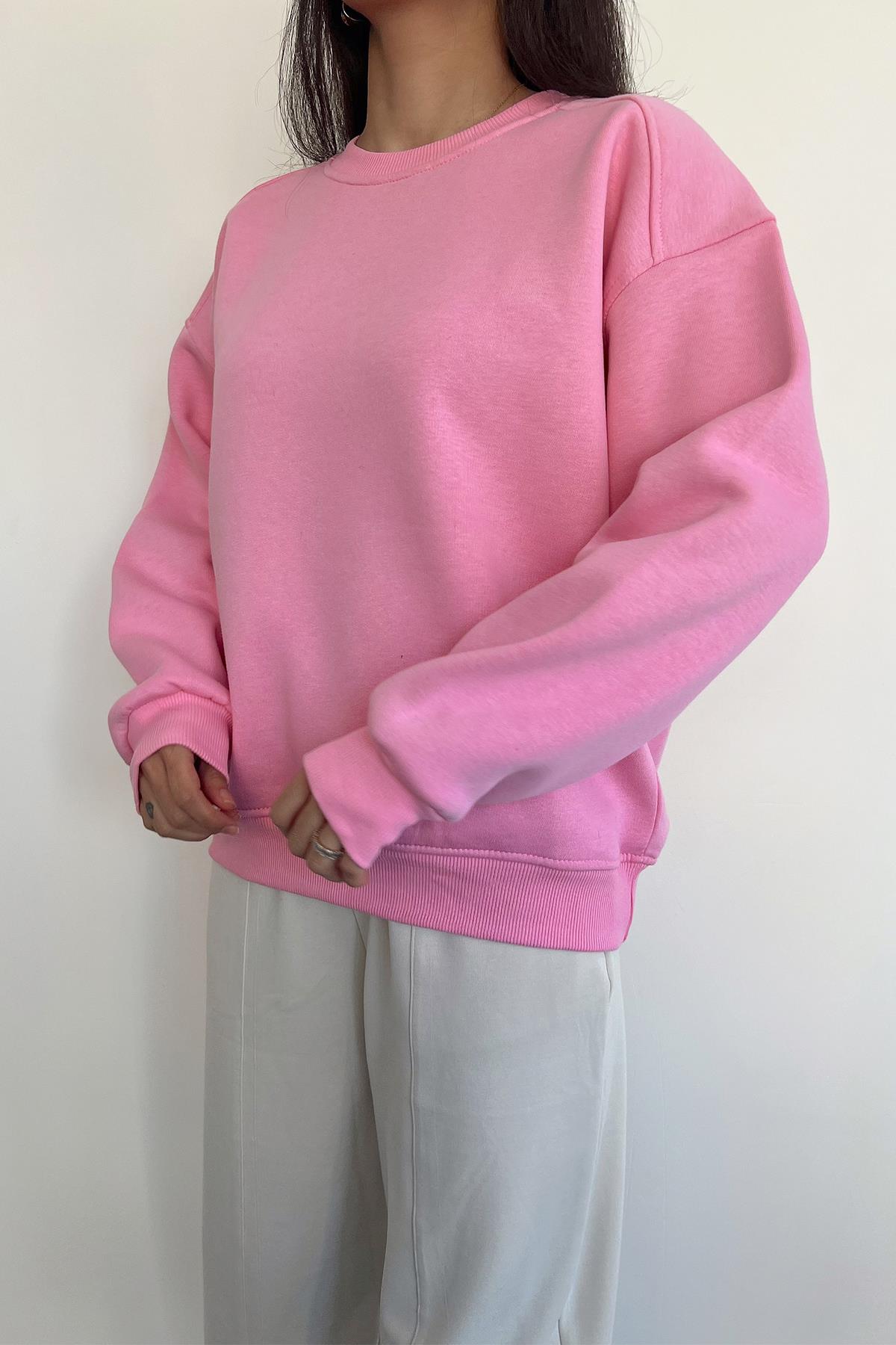 OMZU ROBALI SWEATSHIRT AÇIK PEMBE