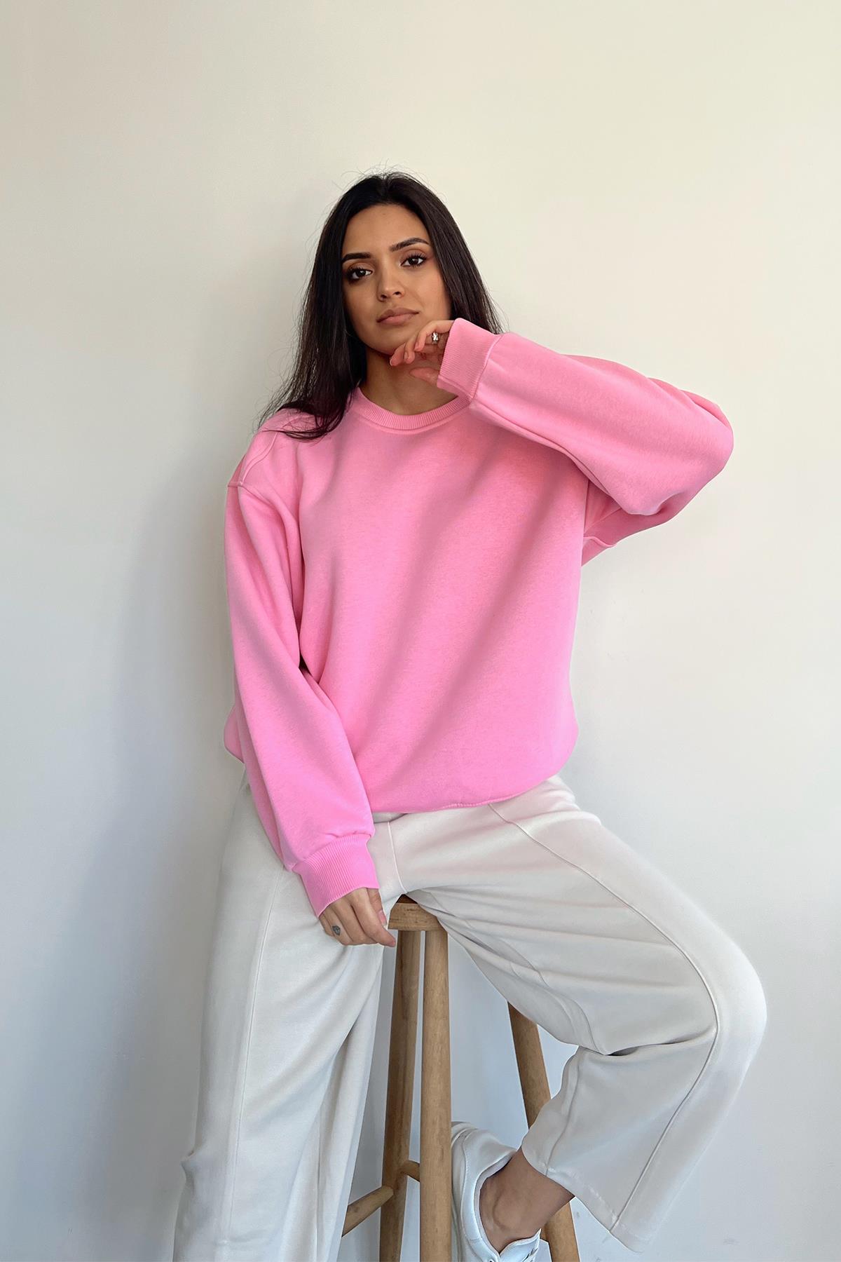 OMZU ROBALI SWEATSHIRT AÇIK PEMBE