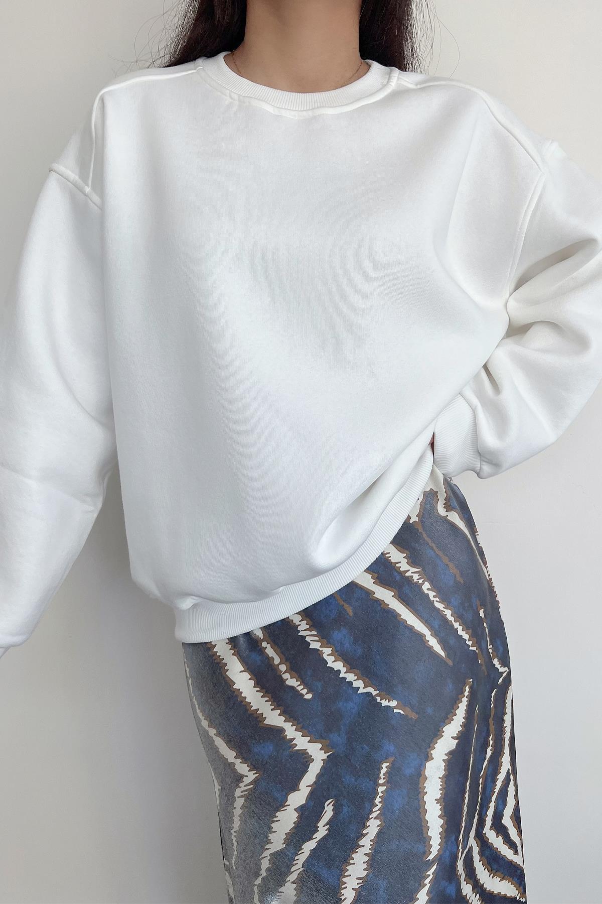 OMZU ROBALI SWEATSHIRT BEYAZ