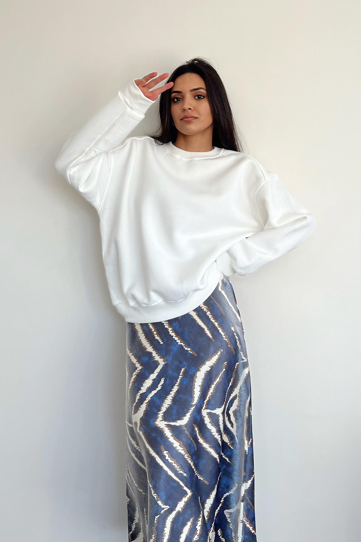 OMZU ROBALI SWEATSHIRT BEYAZ