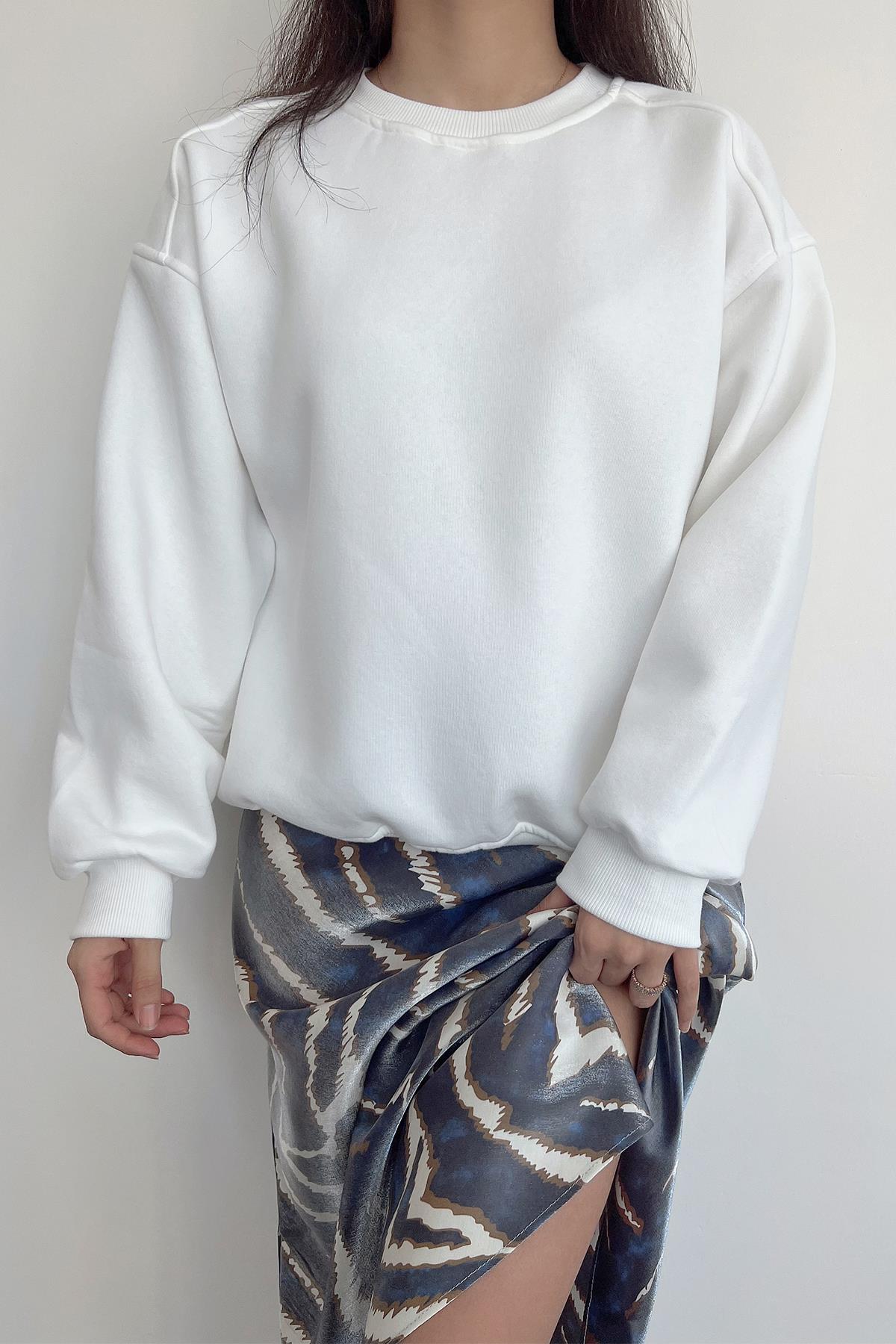 OMZU ROBALI SWEATSHIRT BEYAZ