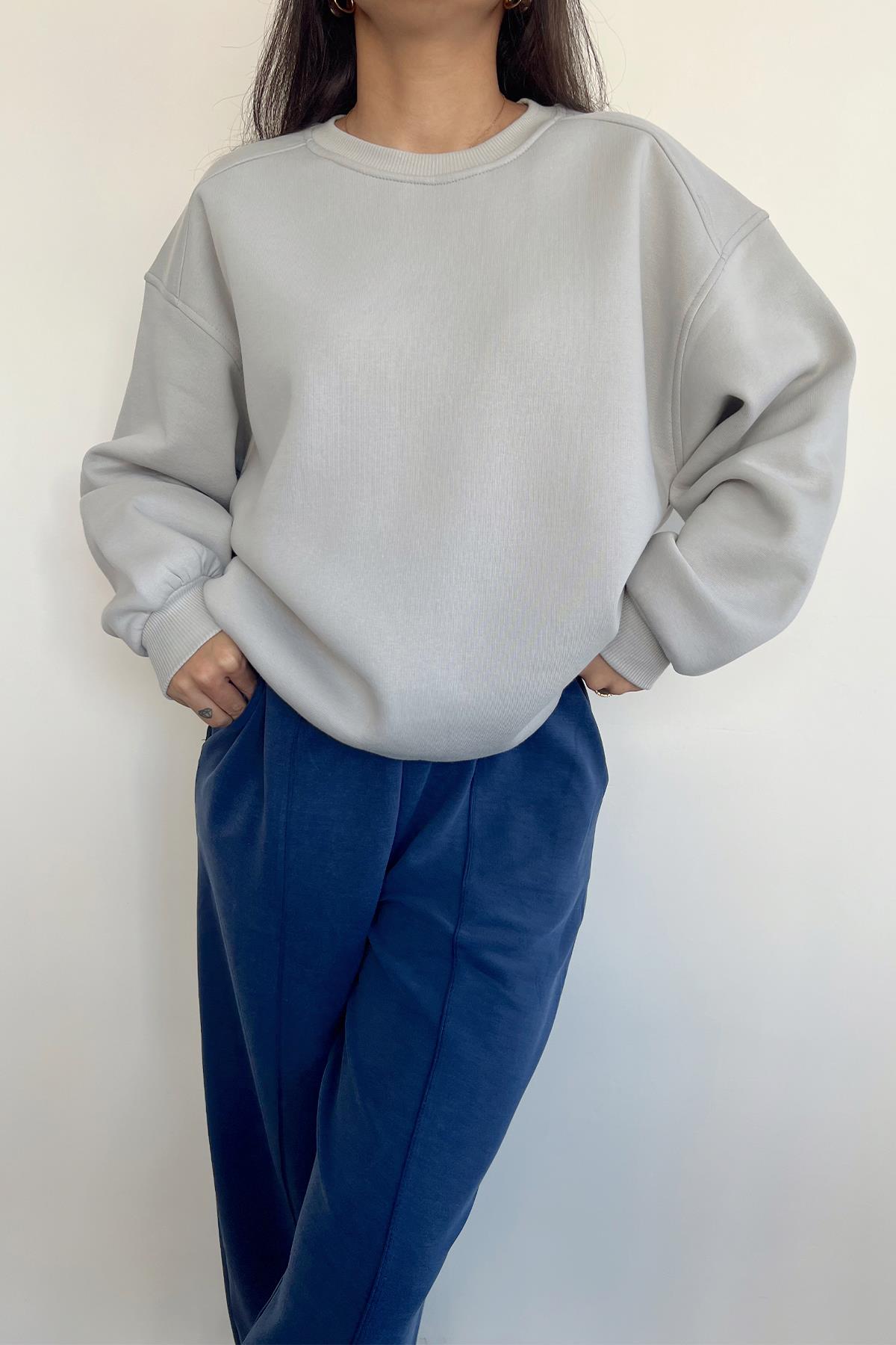 OMZU ROBALI SWEATSHIRT GRİ