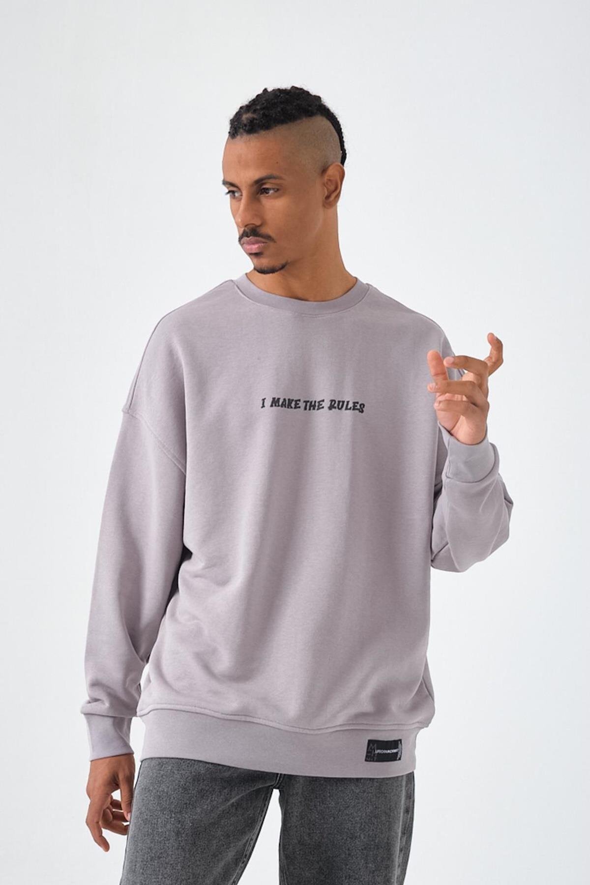 POWERED OLD SCHOOL SWEATSHIRT BUZ GRİ