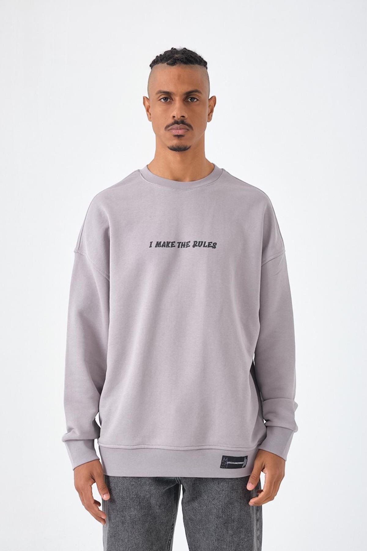 POWERED OLD SCHOOL SWEATSHIRT BUZ GRİ